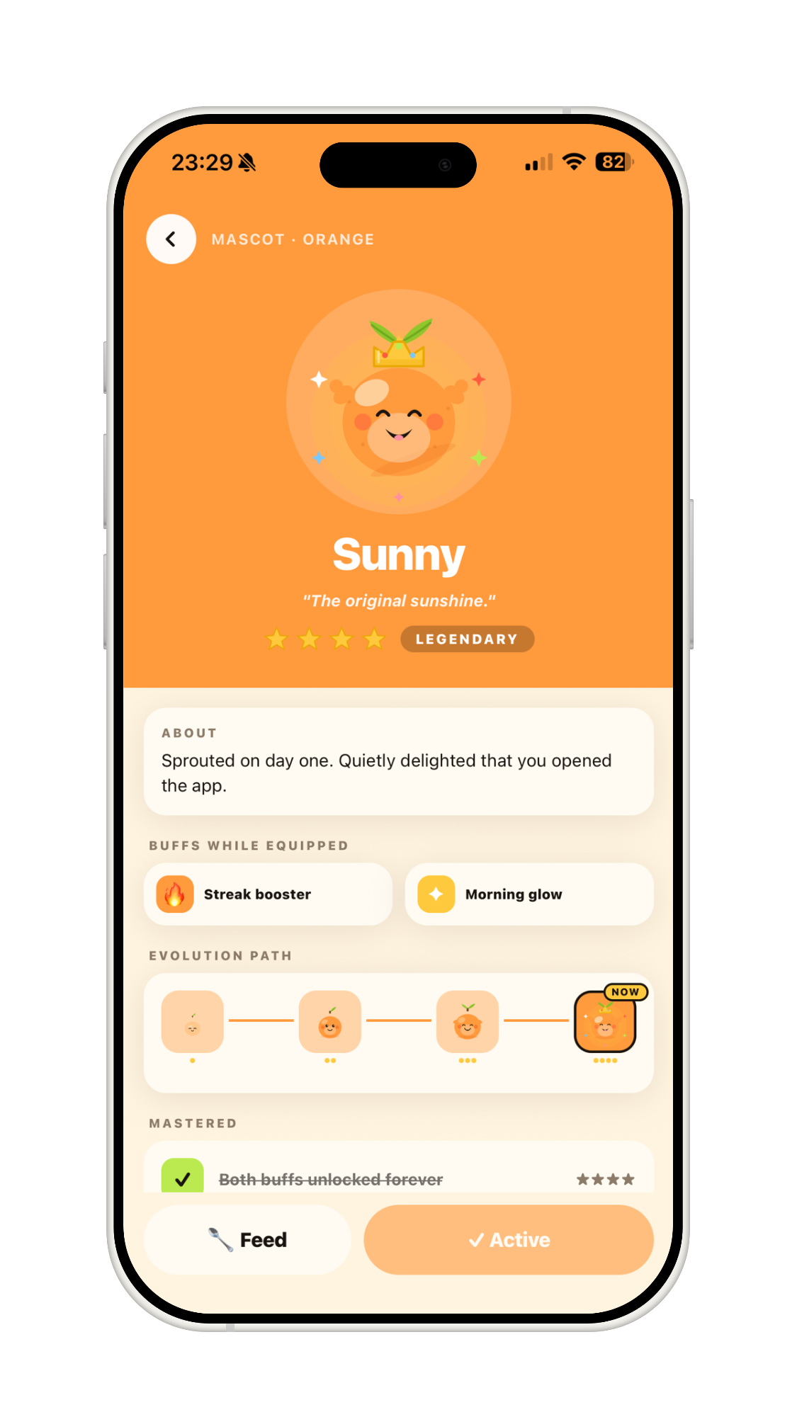 Sunny mascot detail page
